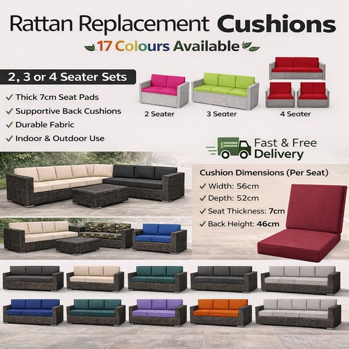 Garden rattan patio cushions - rattan, 2