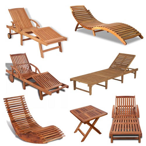 Wooden deck chair garden sun - wooden,