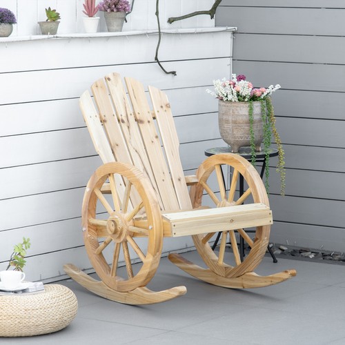 Wooden garden rocking chair - garden,